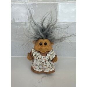 Vintage Russ Berrie 5 inch Grandma Troll Retro Doll